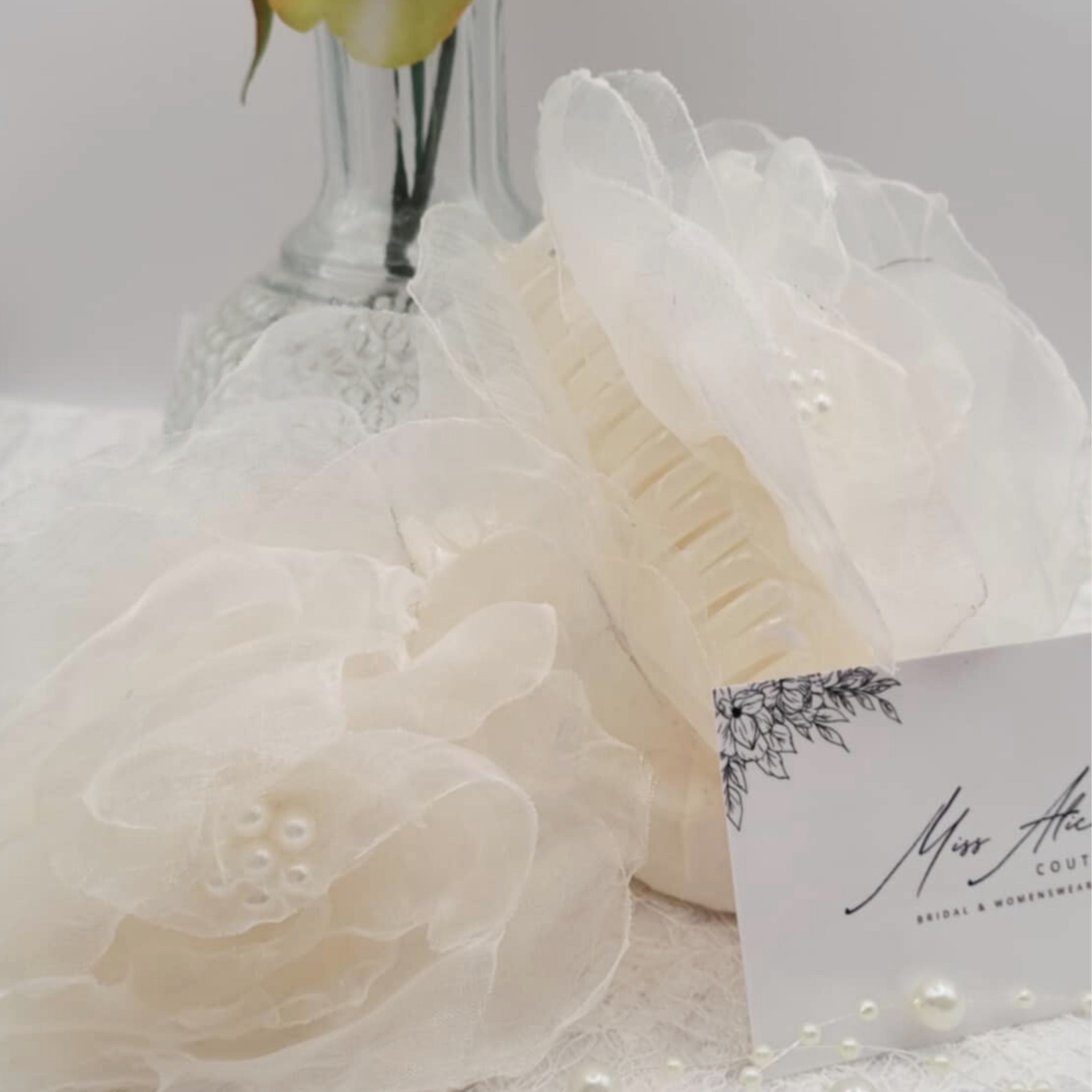 Camila Claw Clip | Silky Soft Organza Claw with Pearls