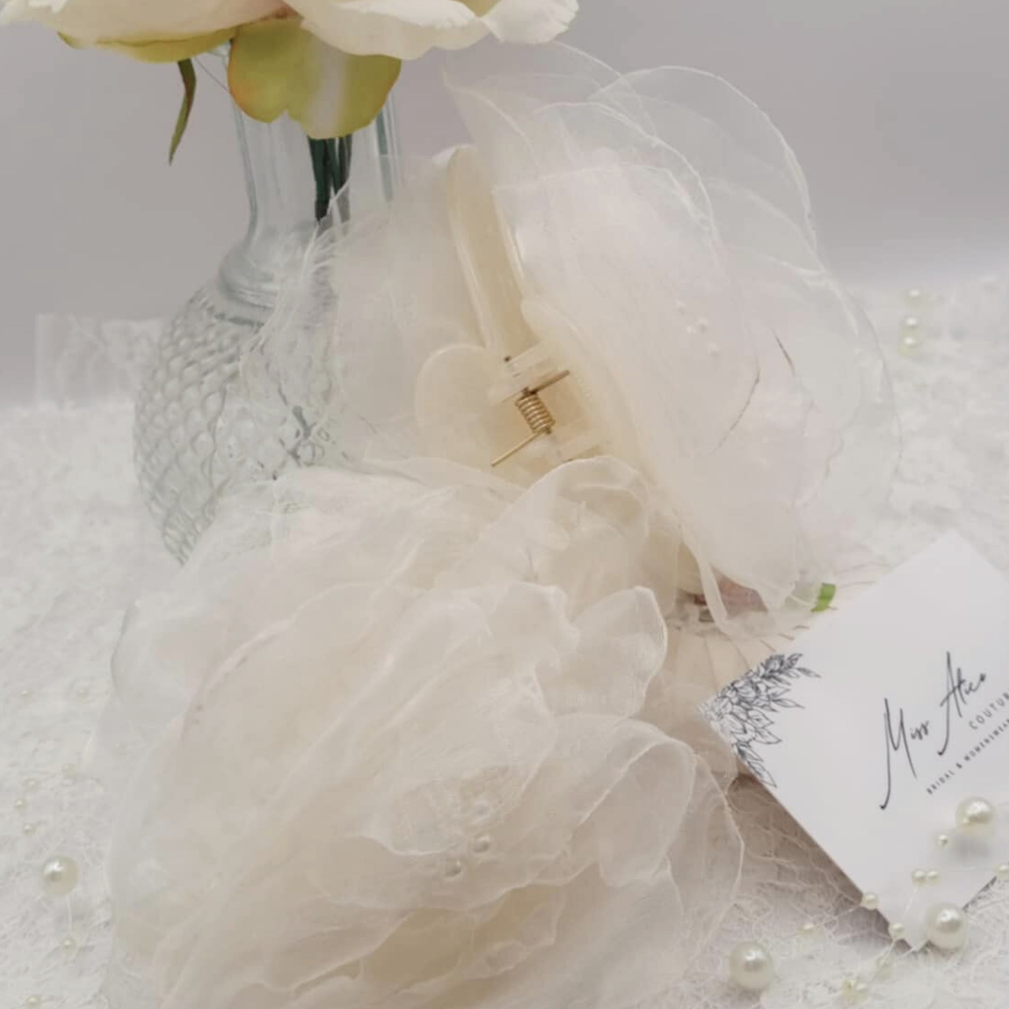 Camila Claw Clip | Silky Soft Organza Claw with Pearls