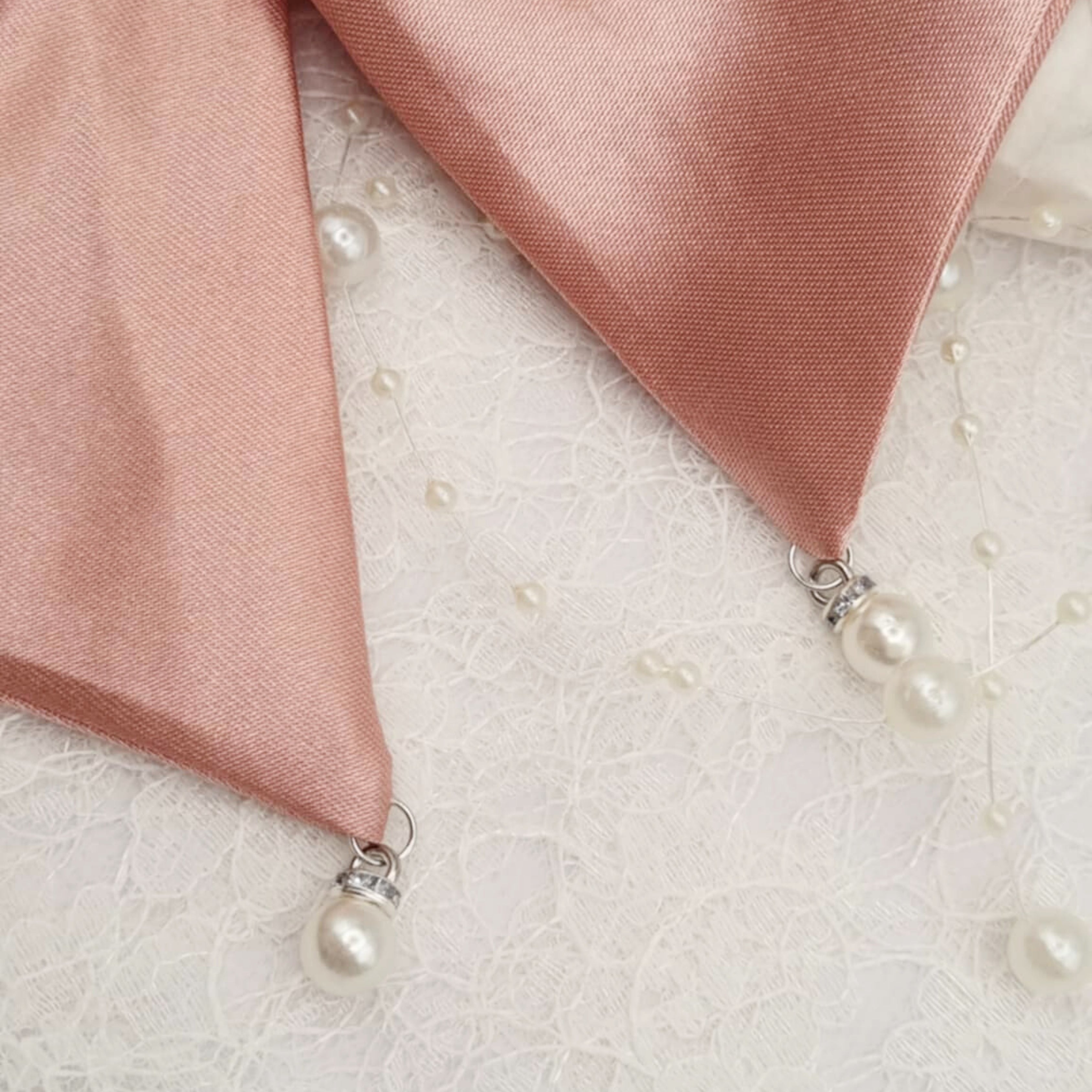 Evie Satin Bow | Silky Satin Bow with Pearls & Diamanté
