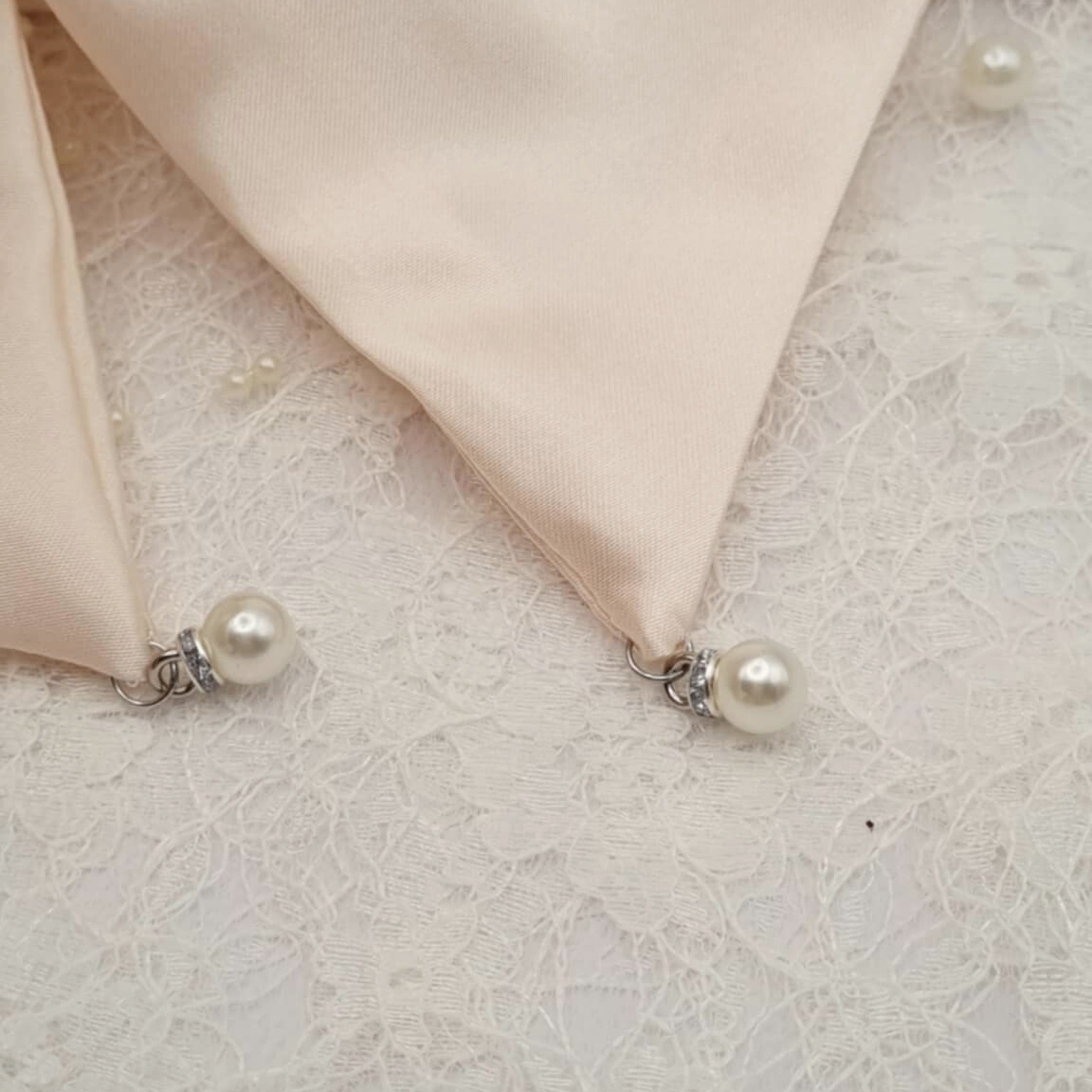 Angel Satin Bow | Silky Satin Bow with Pearls & Diamanté