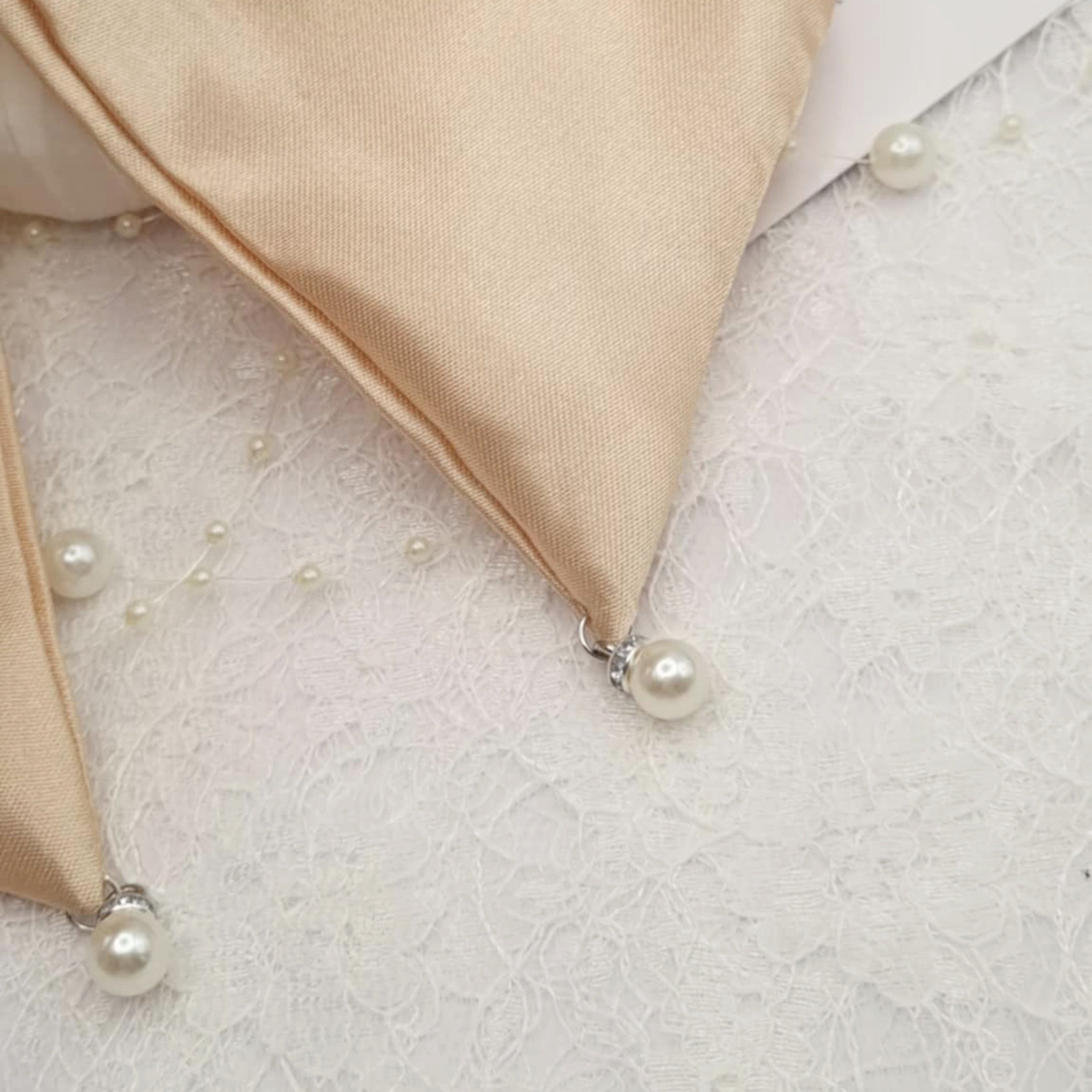 Aurelia Satin Bow | Silky Satin Bow with Pearls & Diamanté