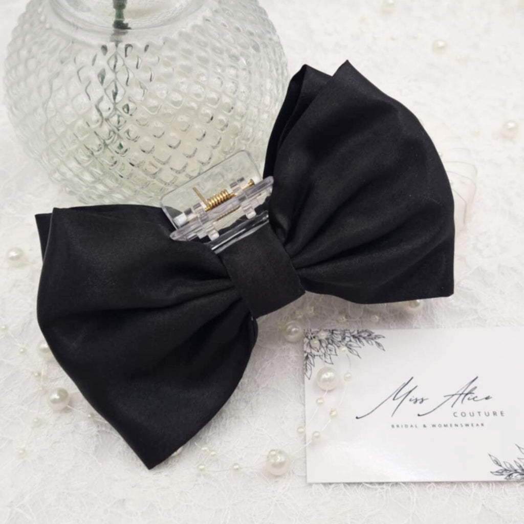 Zadie Bow Claw Clip | Silky Soft Black Satin