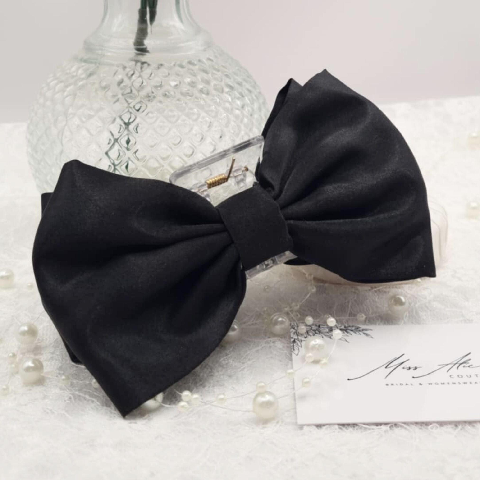 Zadie Bow Claw Clip | Silky Soft Black Satin