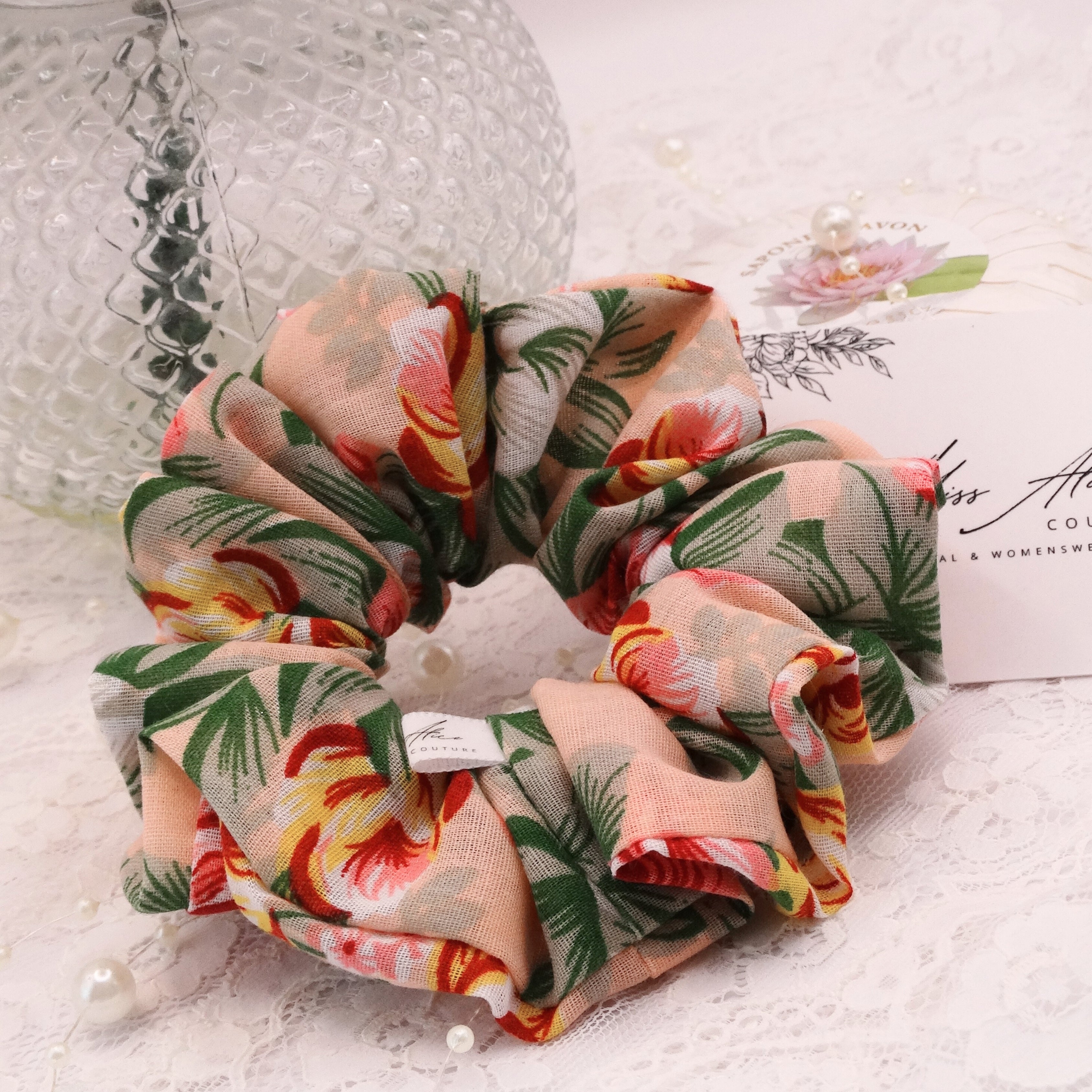 Macie Mini Scrunchie | Soft Floral Cotton | Hair Accessory