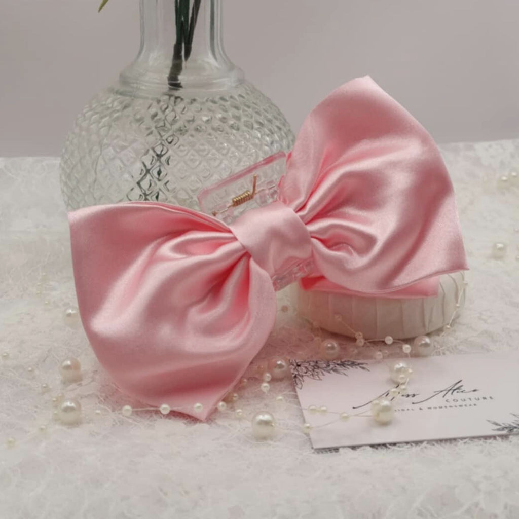 Blossom Bow Claw Clip | Silky Soft Pink Satin