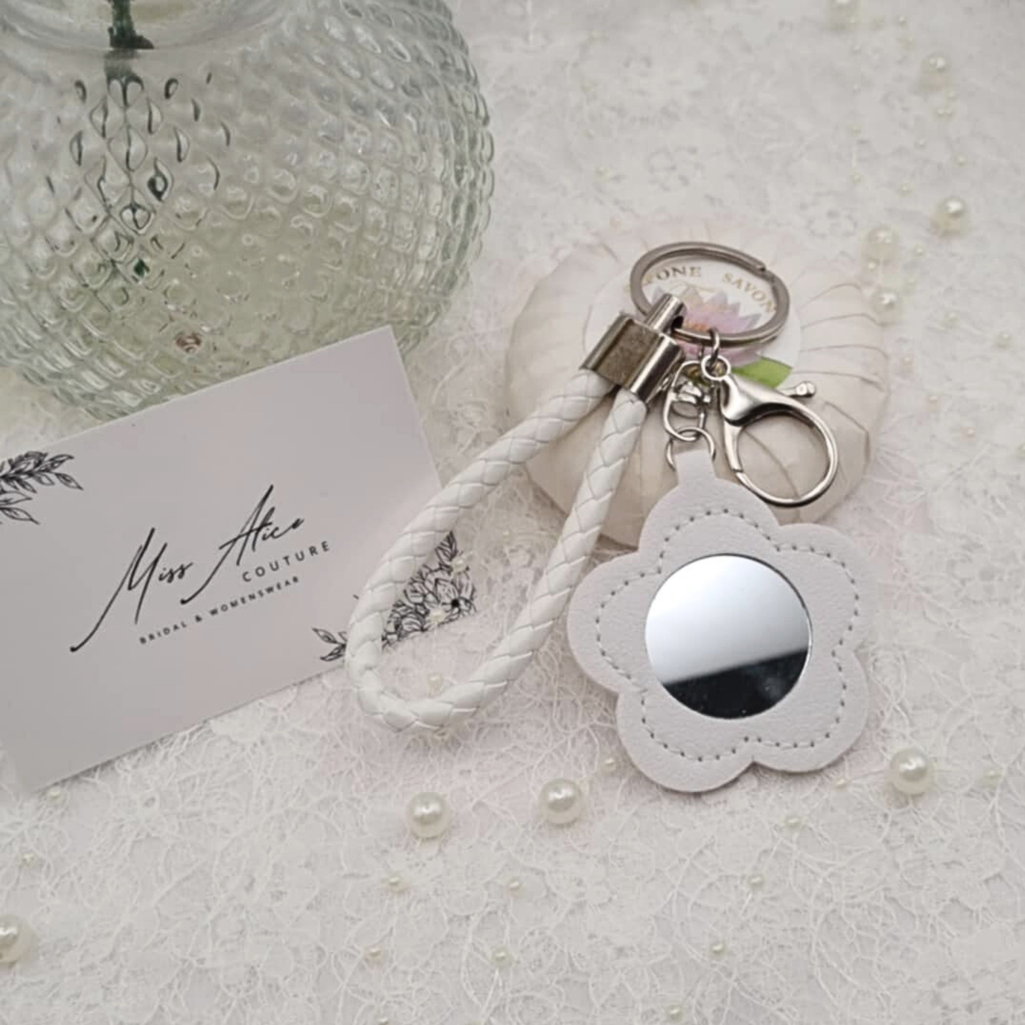 White Flower Keychain | Accessory