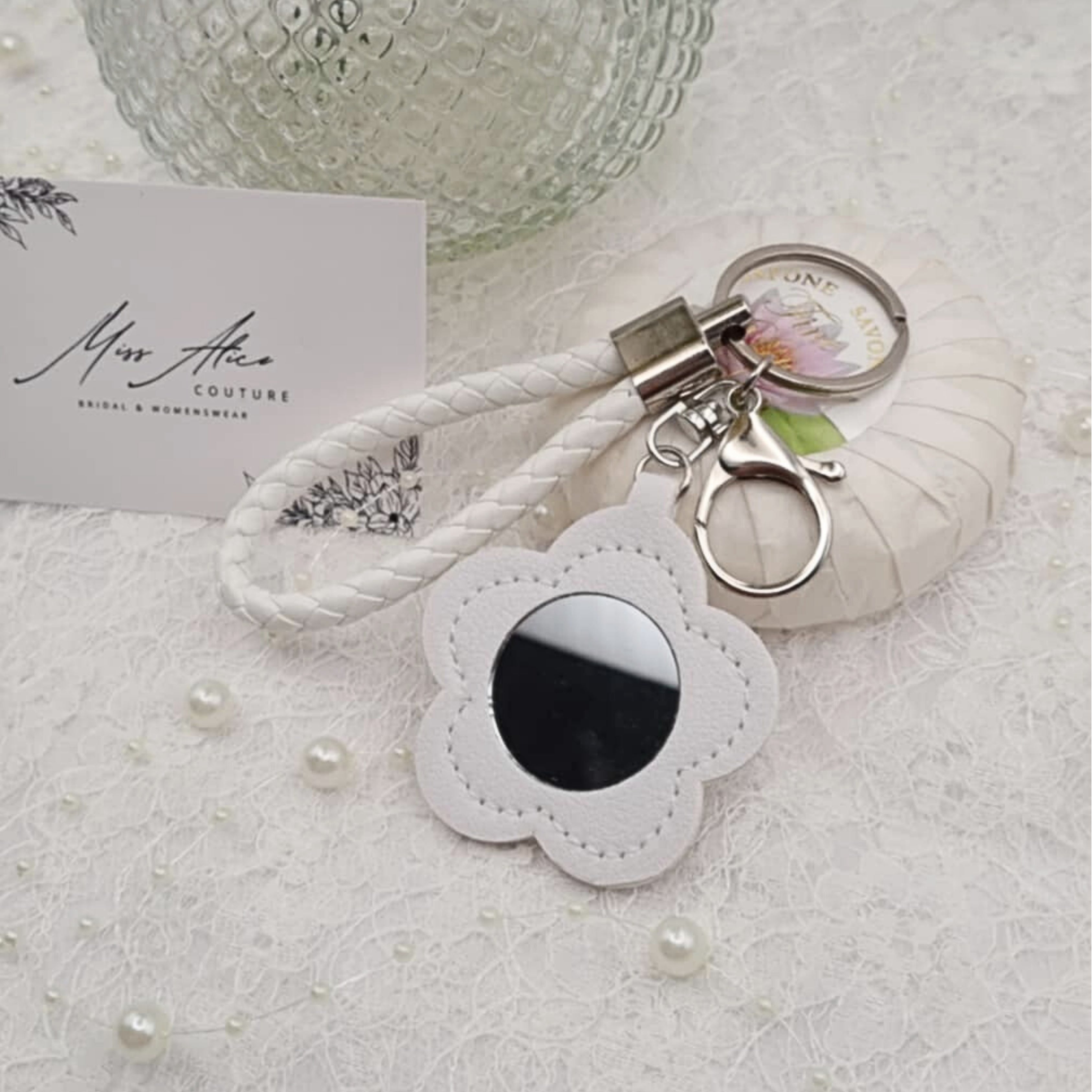 White Flower Keychain | Accessory
