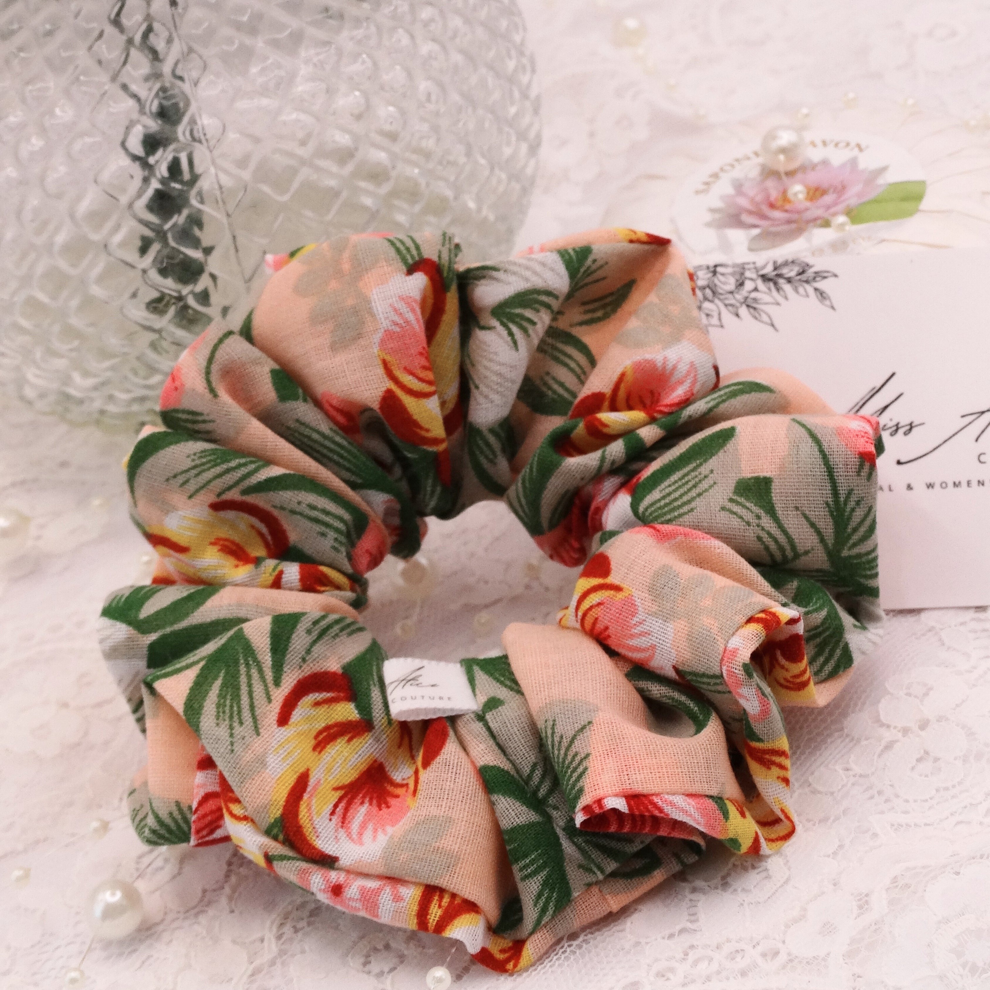 Macie Mini Scrunchie | Soft Floral Cotton | Hair Accessory