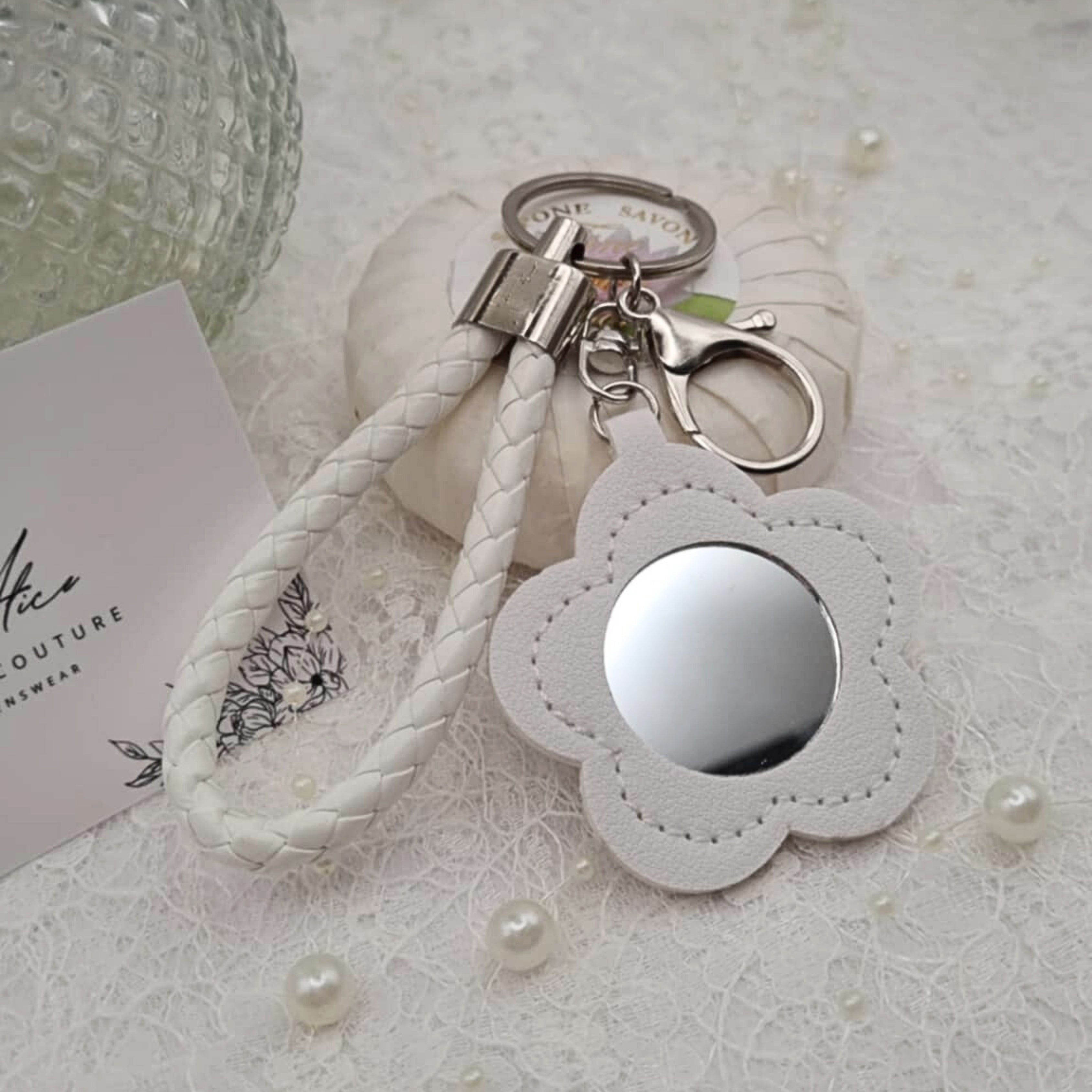 White Flower Keychain | Accessory