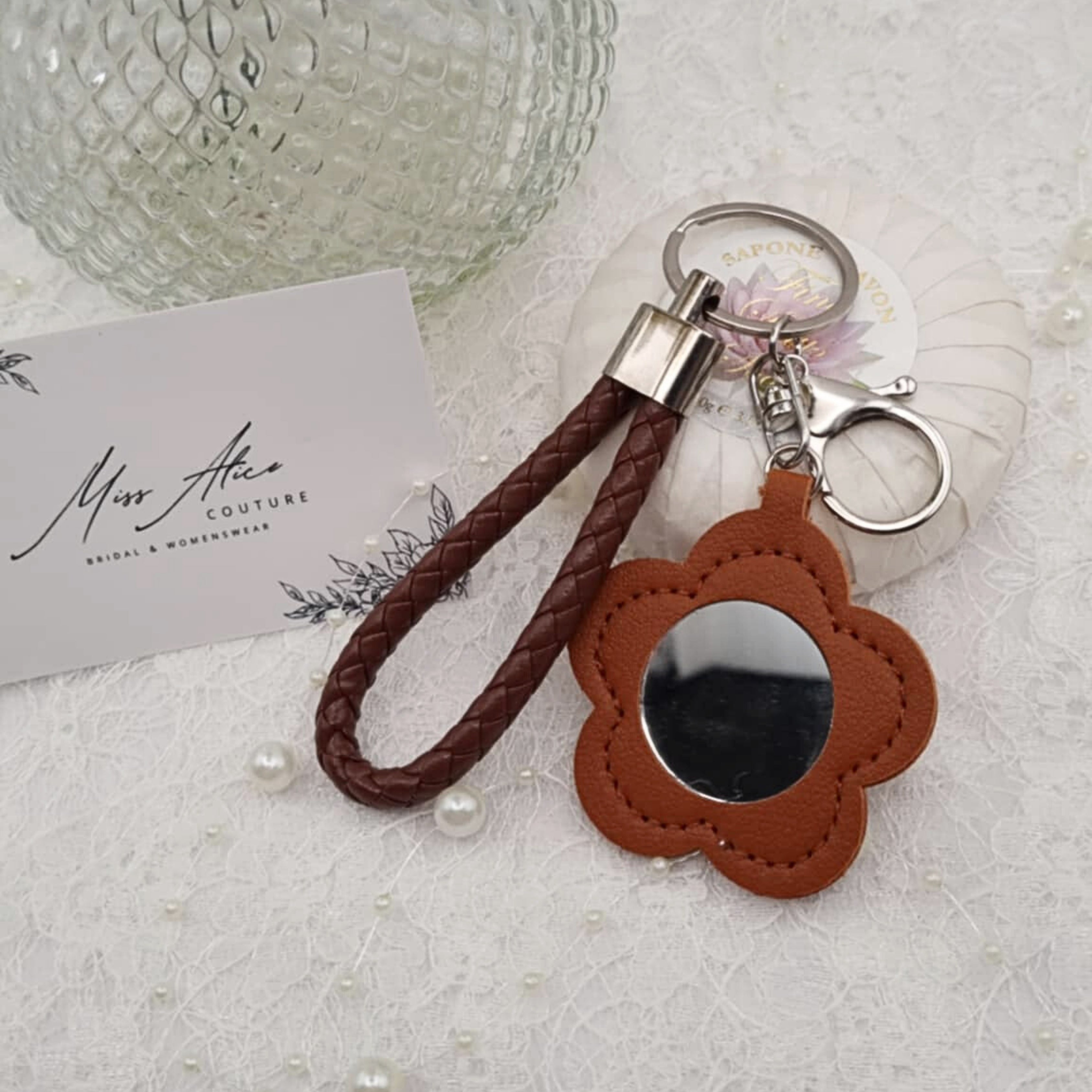Brown Flower Keychain | Accessory