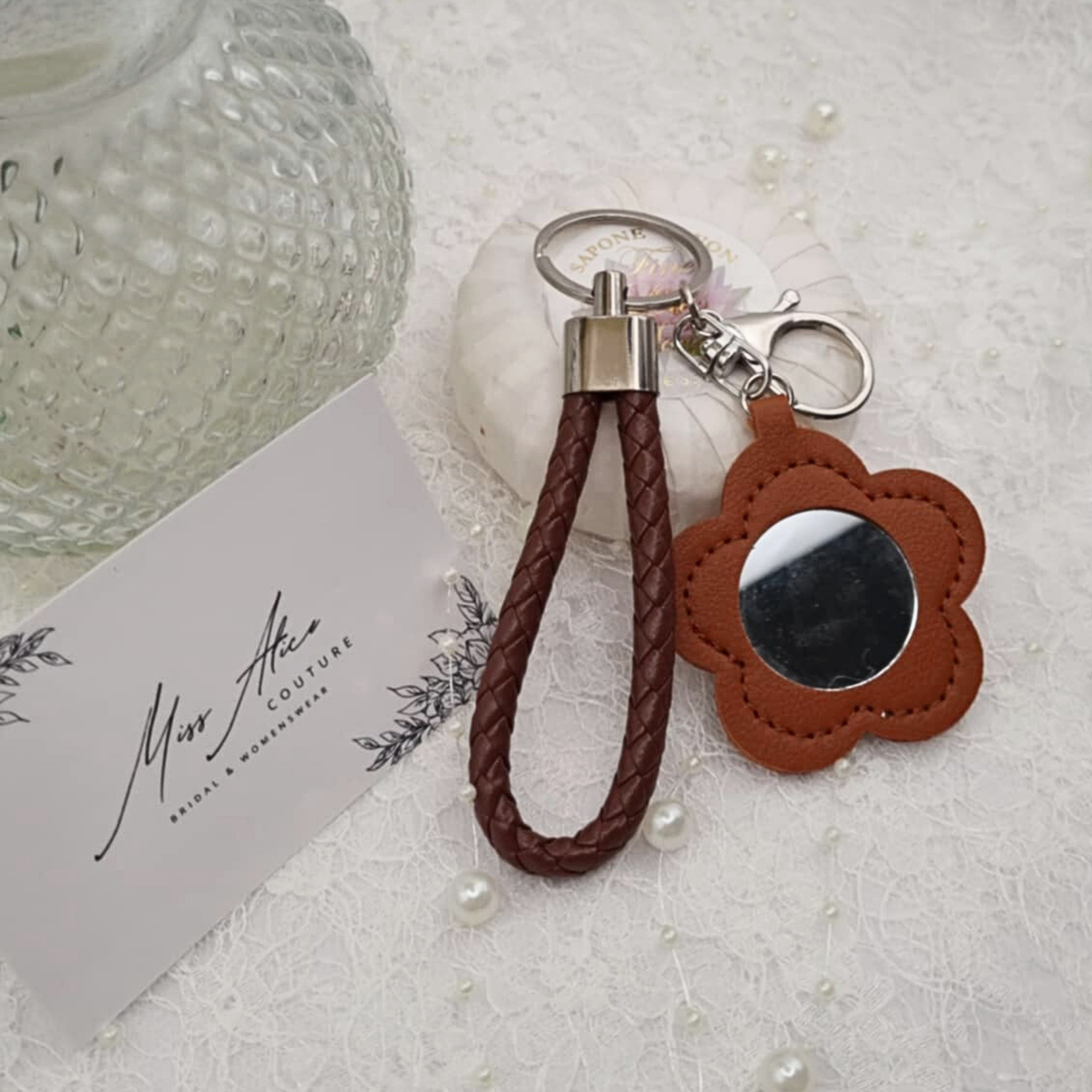 Brown Flower Keychain | Accessory
