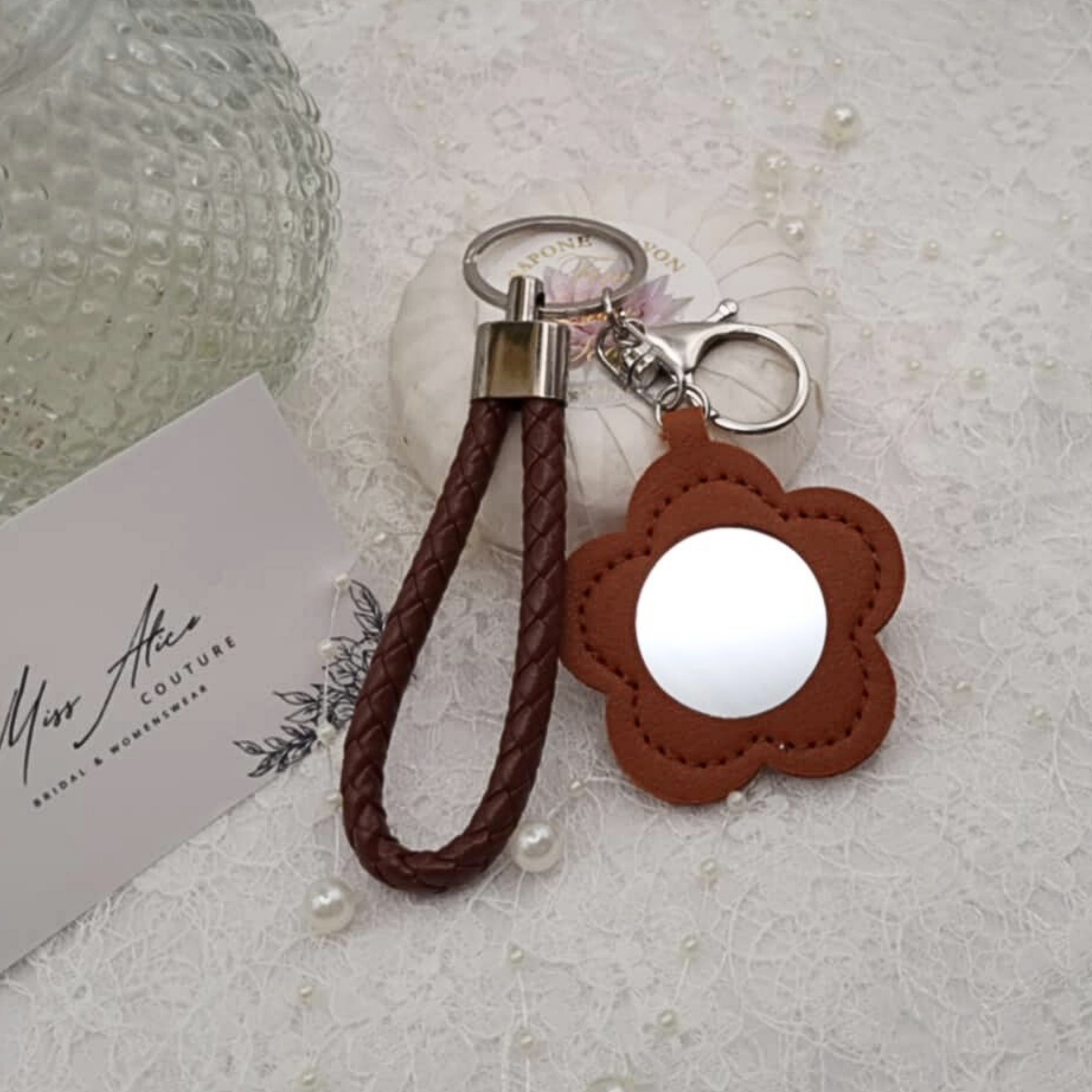 Brown Flower Keychain | Accessory