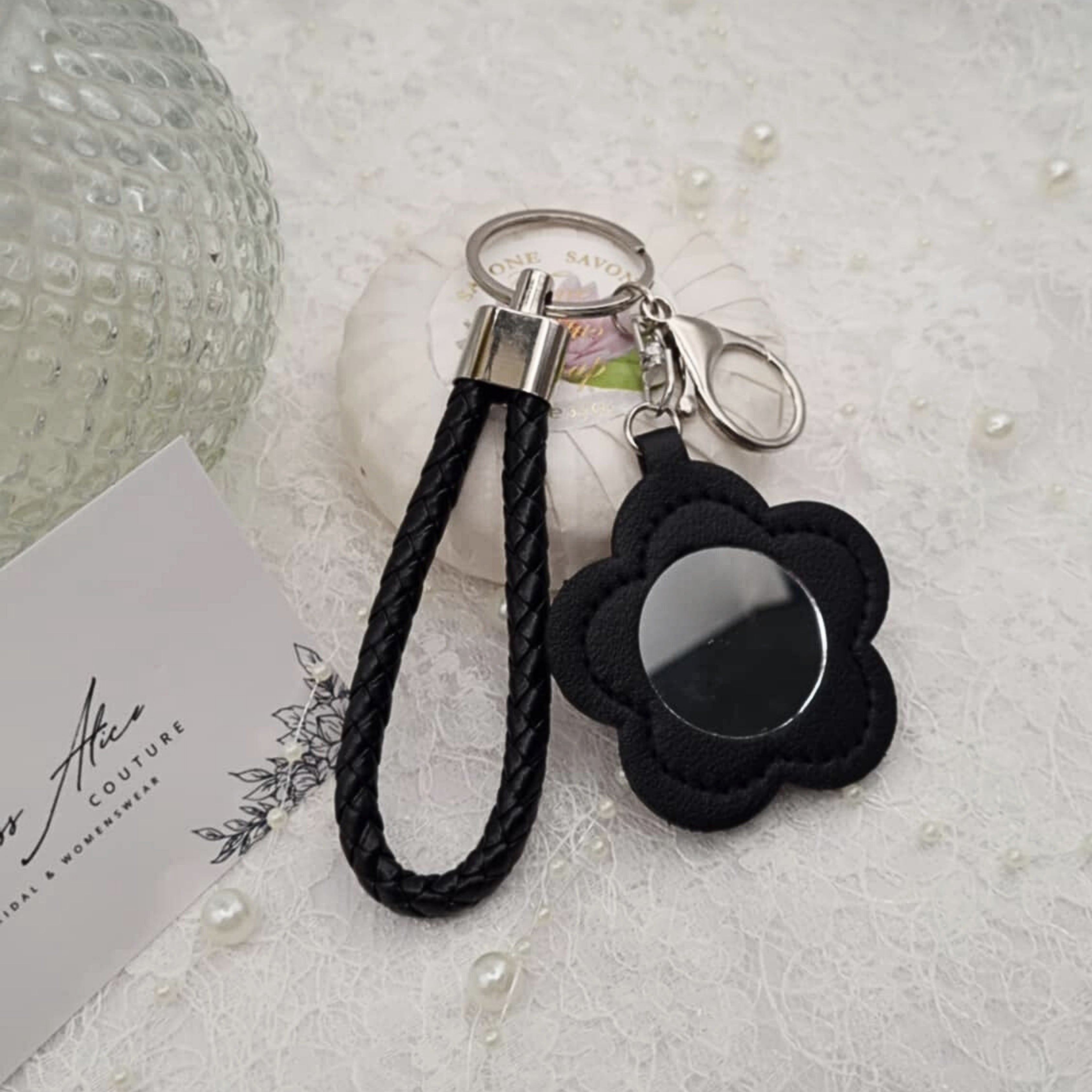 Black Flower Keychain | Accessory