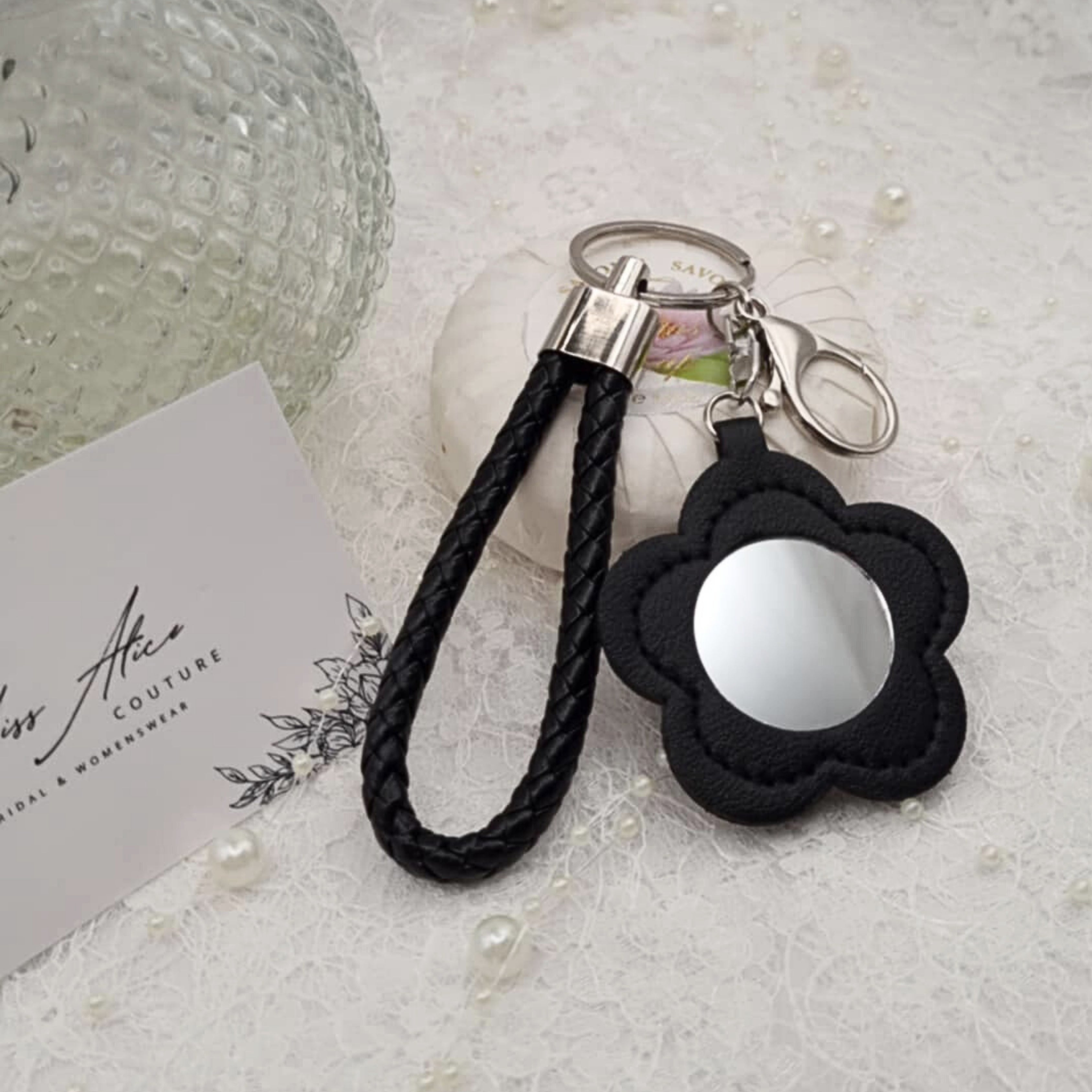 Black Flower Keychain | Accessory