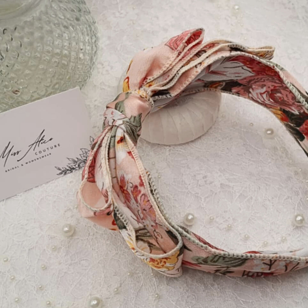 Pink Floral Bow Headband | Hair Accessory