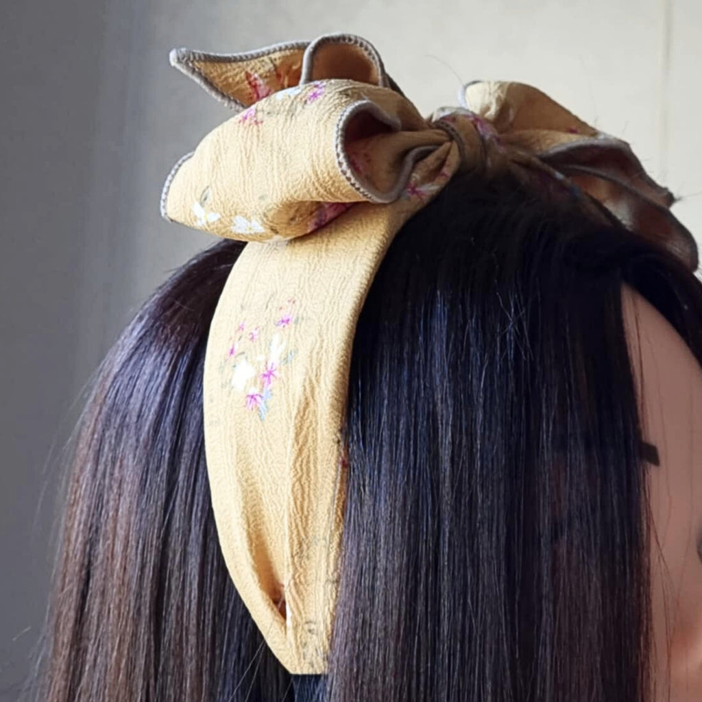 Yellow Floral Bow Headband | Hair Accessory