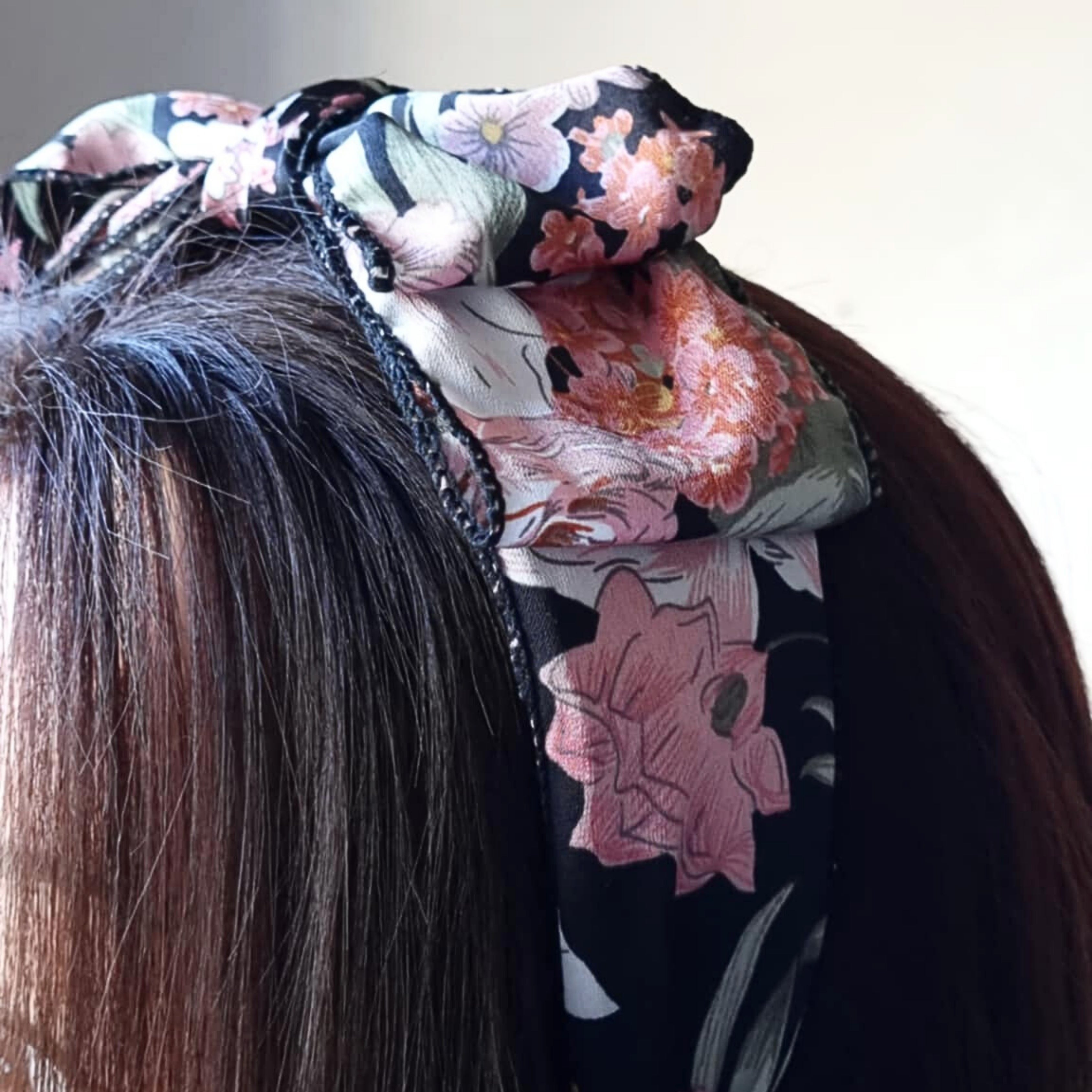 Black Floral Bow Headband | Hair Accessory