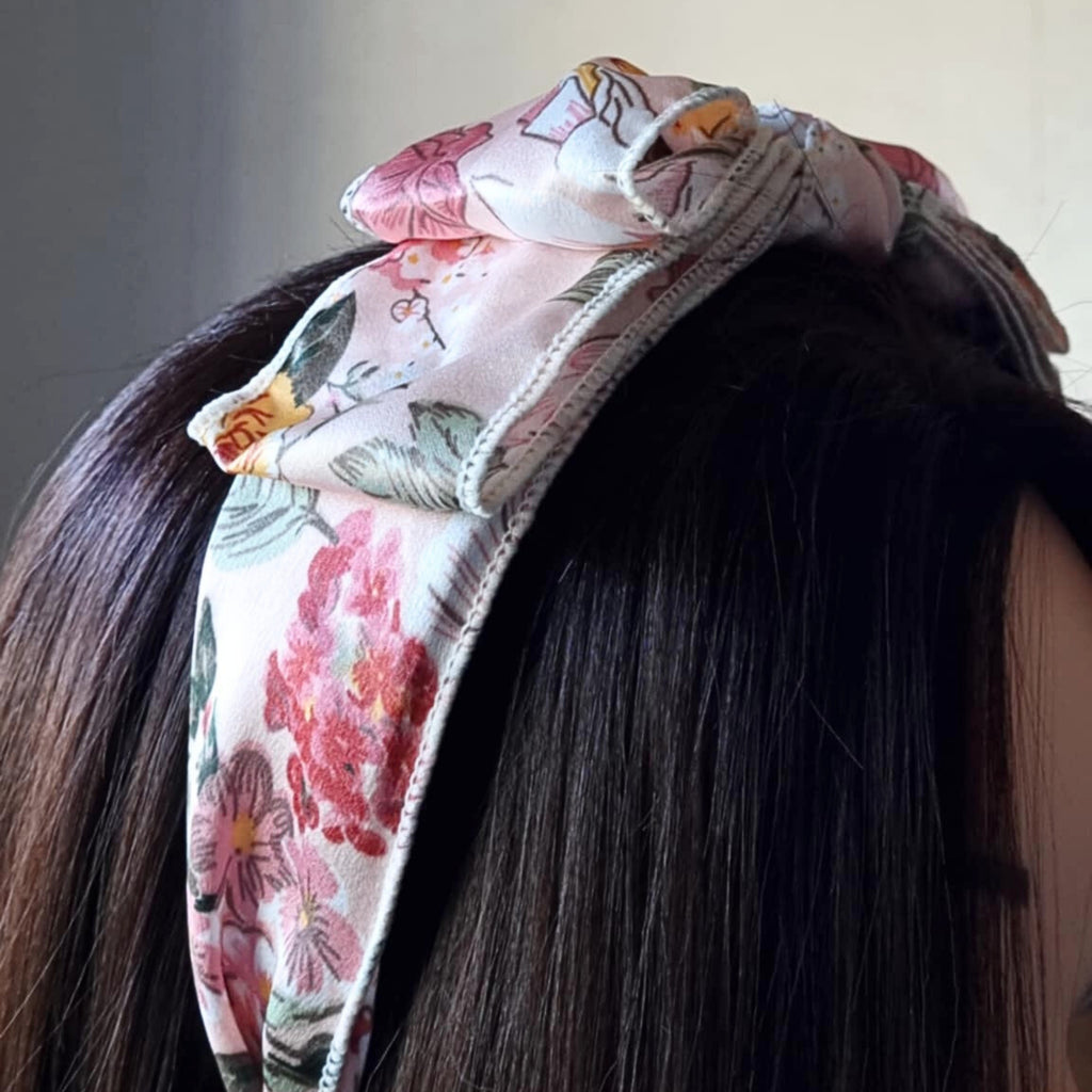 Pink Floral Bow Headband | Hair Accessory