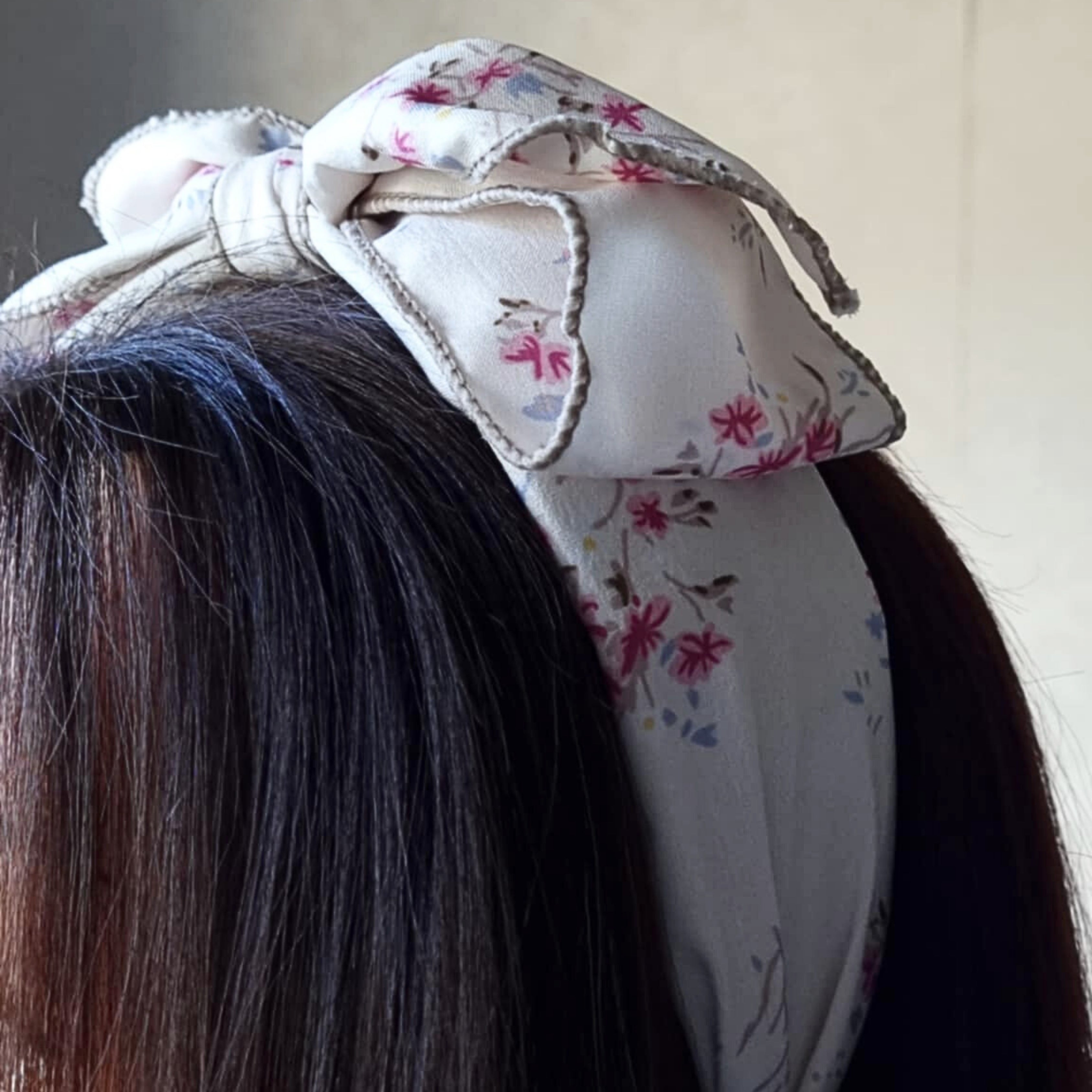 White Floral Bow Headband | Hair Accessory