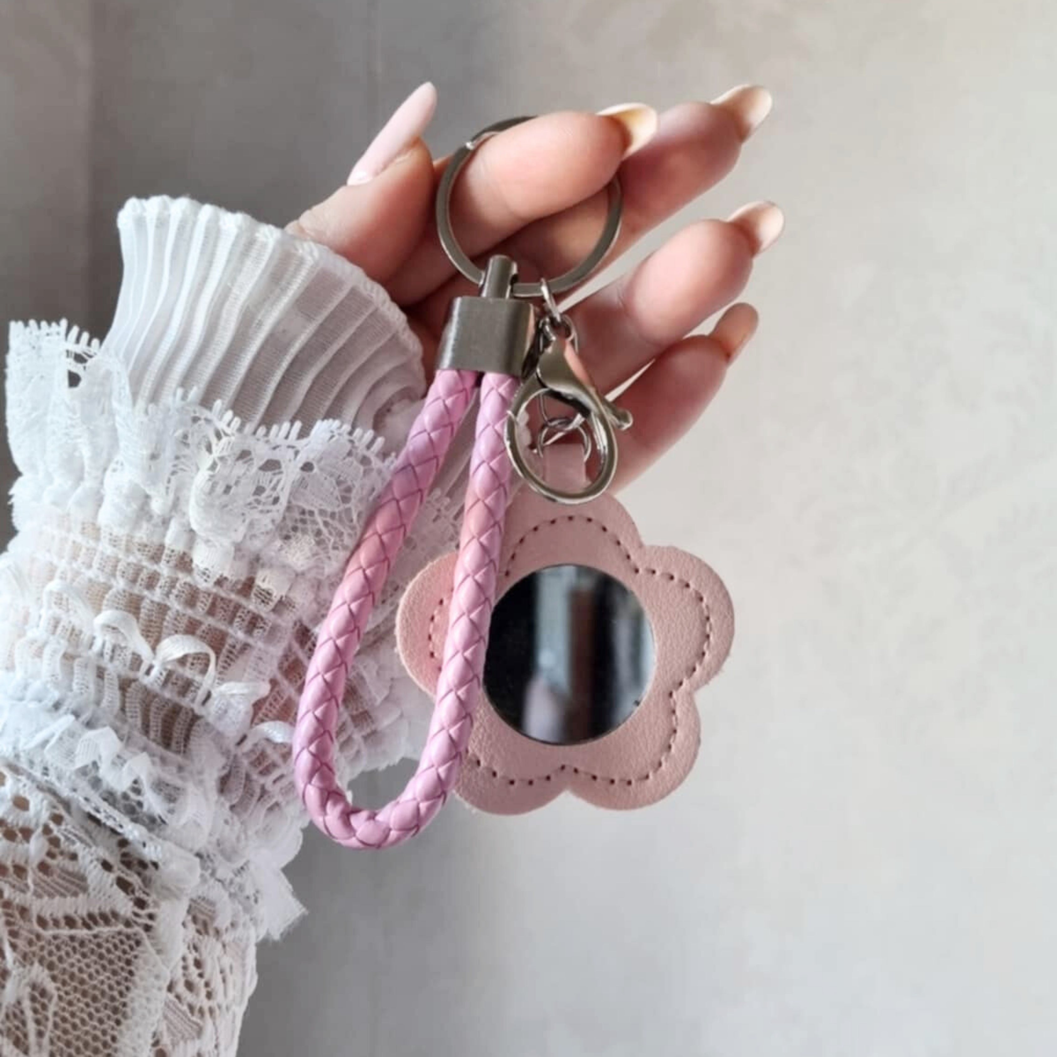 Pink Flower Keychain | Accessory