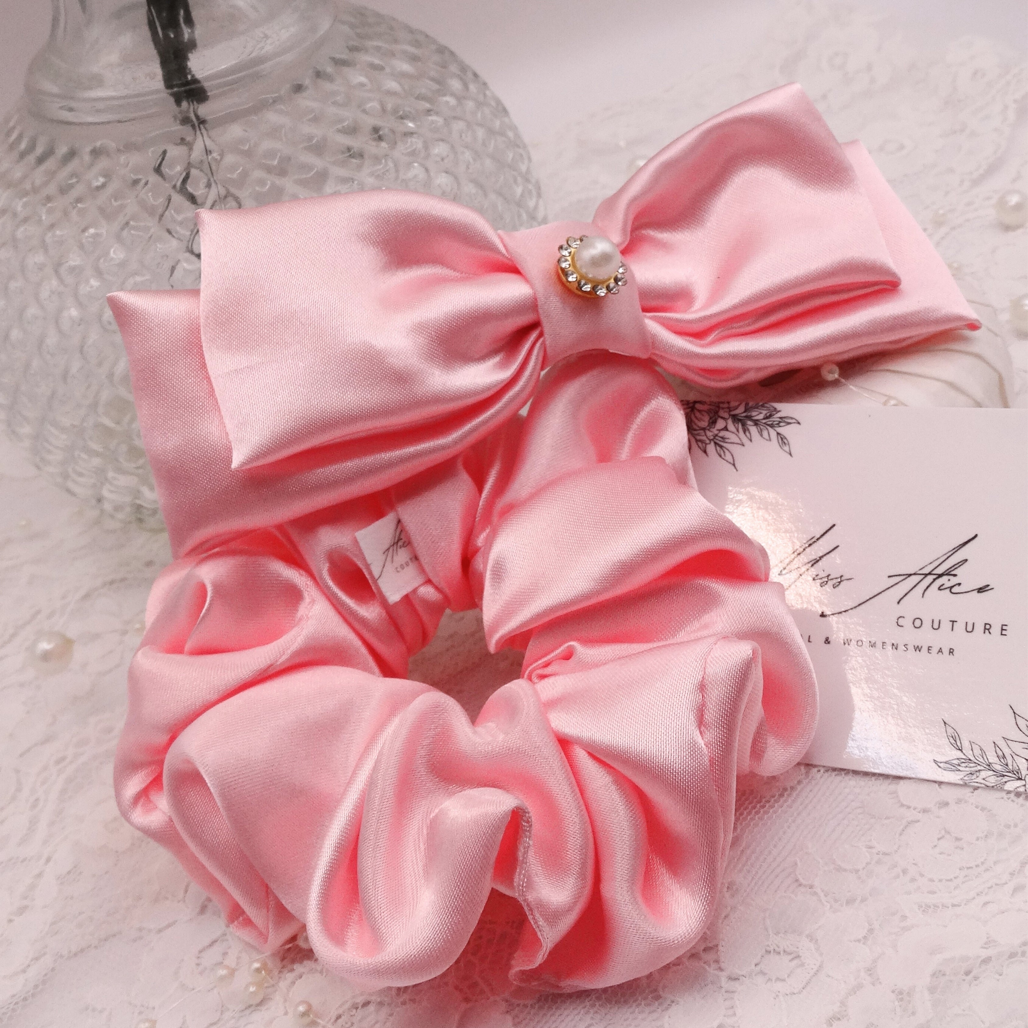 Blossom Mini Bow | Soft Pink Satin | Hair Clip Accessory
