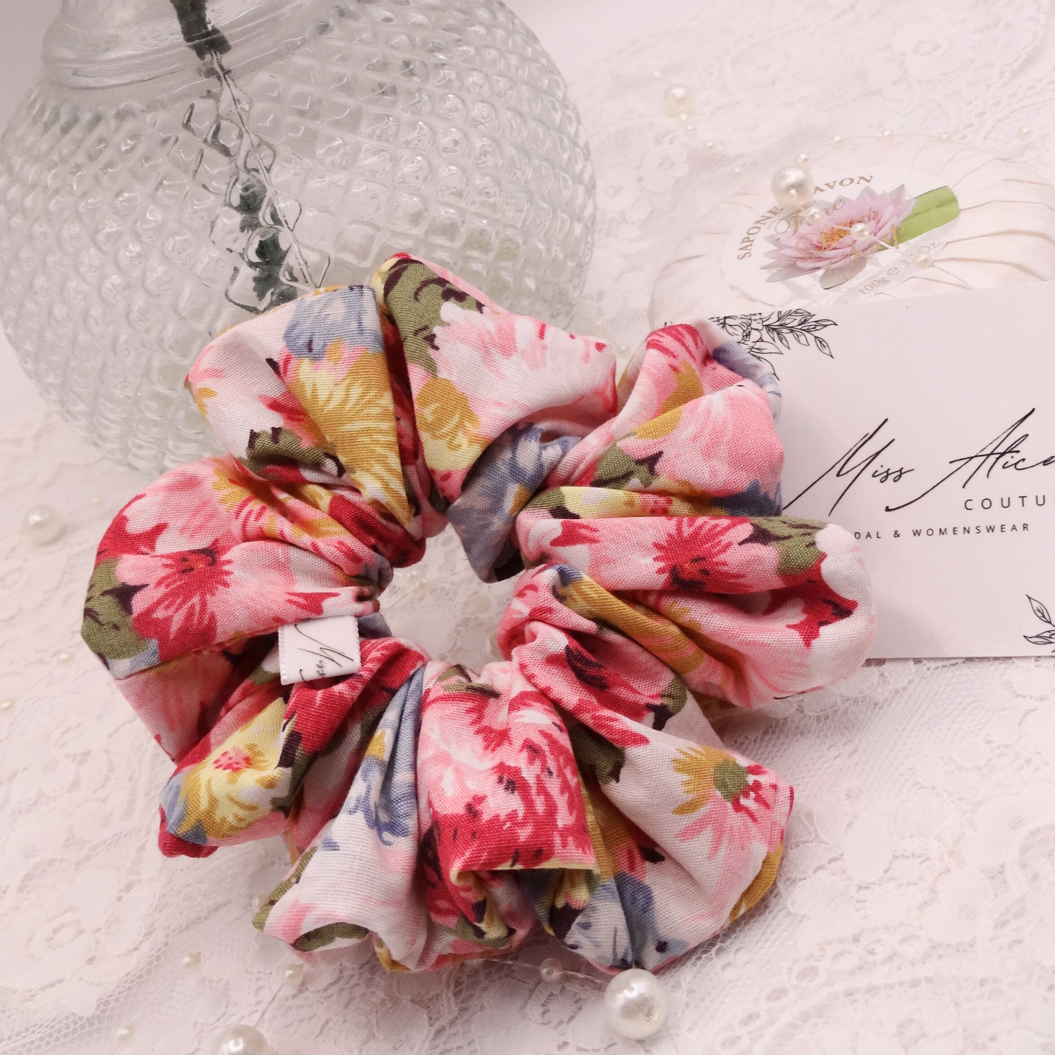 Mae Mini Scrunchie | Soft Floral Cotton | Hair Accessory