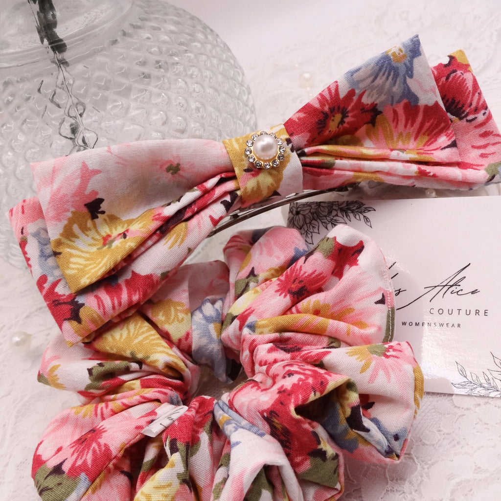 Mae Mini Scrunchie | Soft Floral Cotton | Hair Accessory