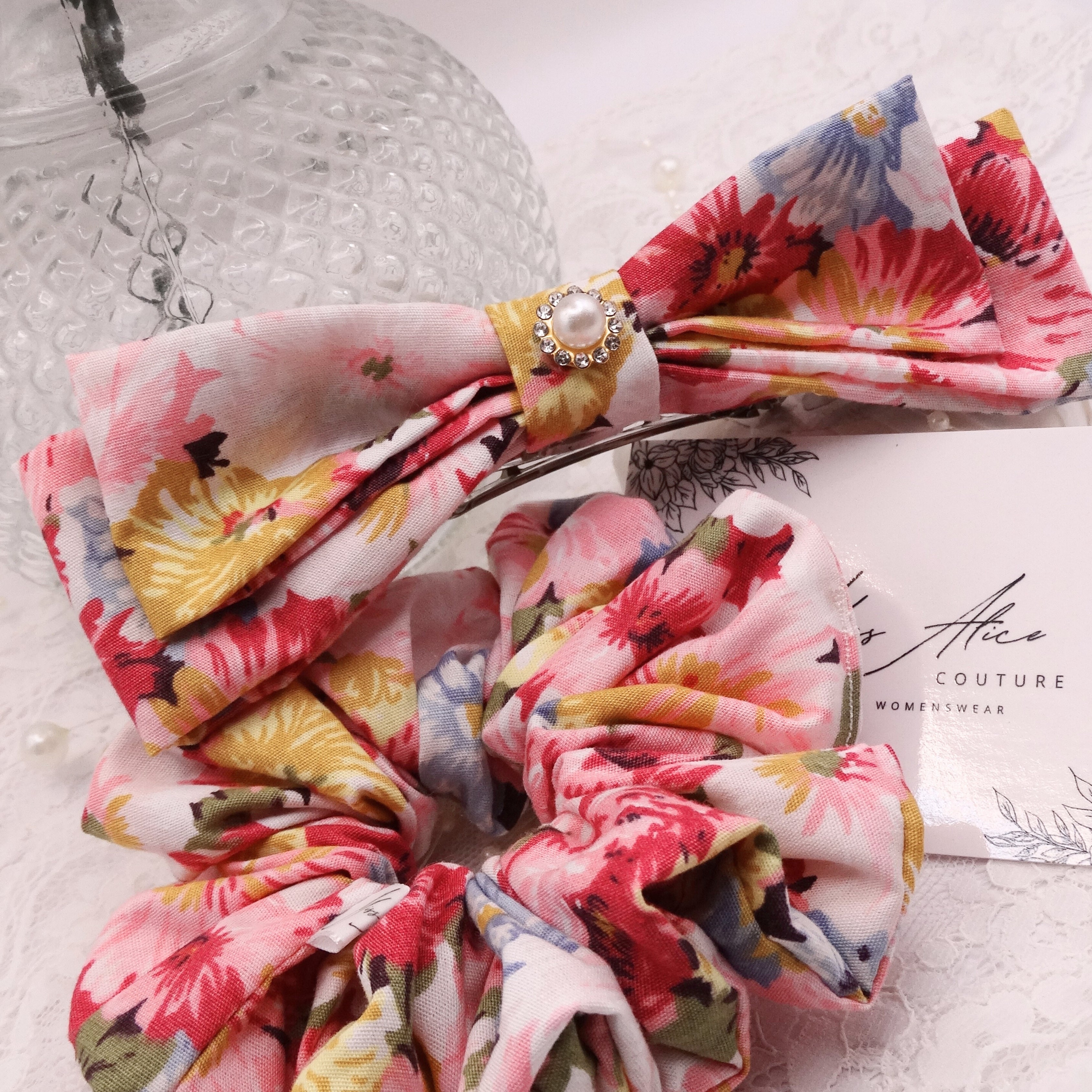 Mae Mini Scrunchie | Soft Floral Cotton | Hair Accessory