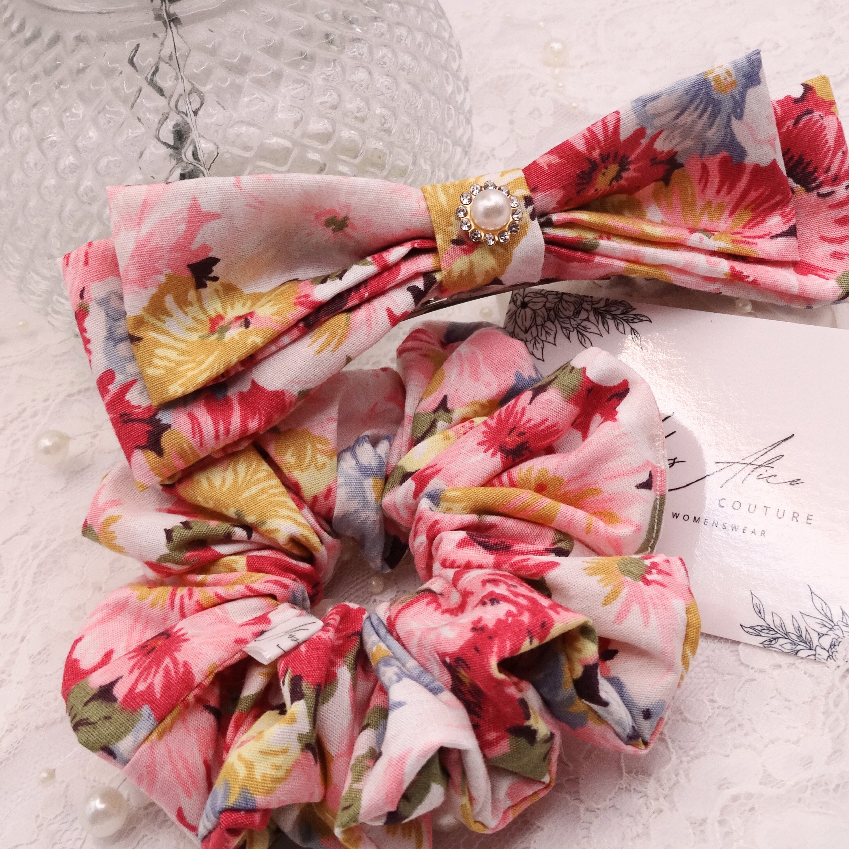 Mae Mini Scrunchie | Soft Floral Cotton | Hair Accessory