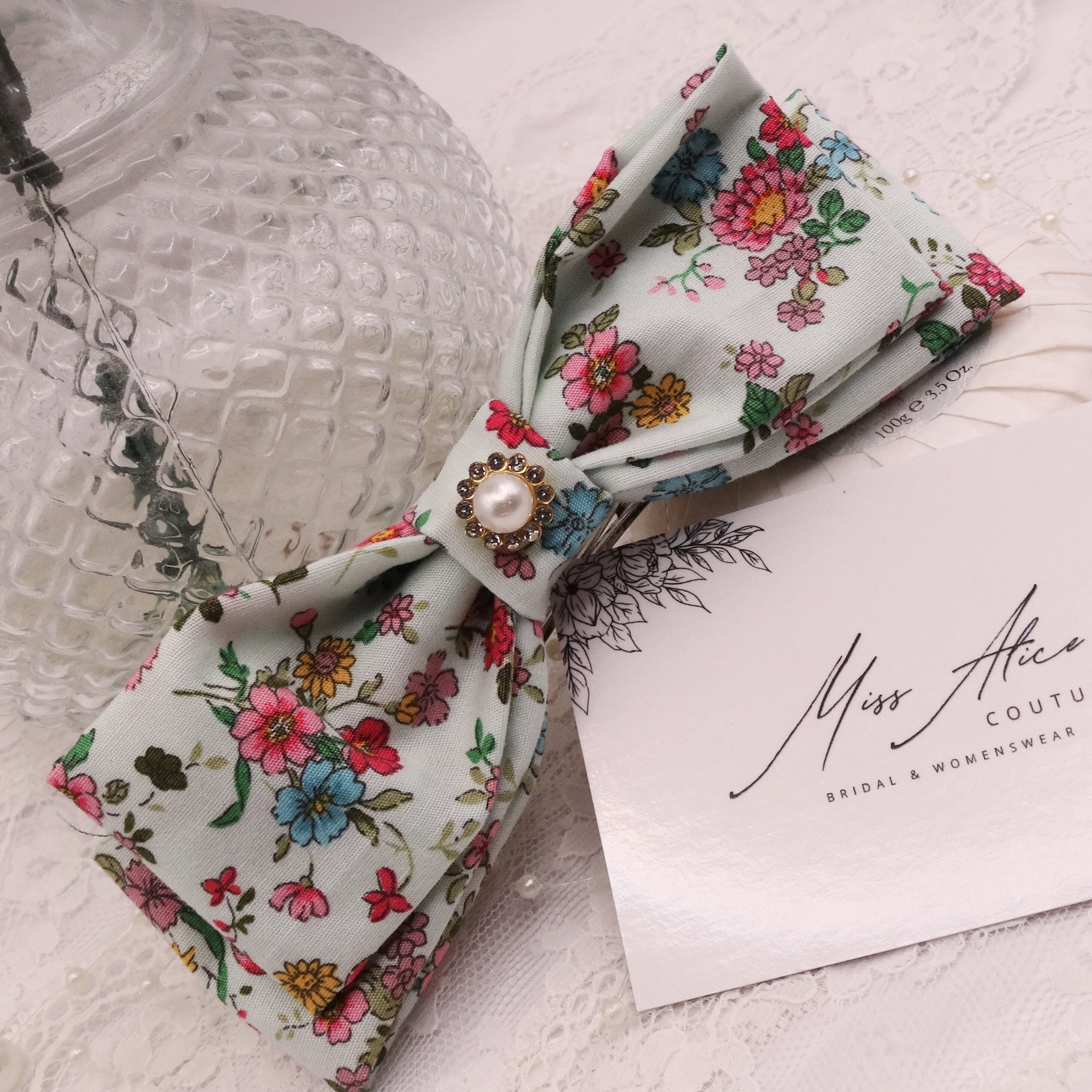 Gigi Mini Bow | Soft Floral Cotton | Hair Clip Accessory