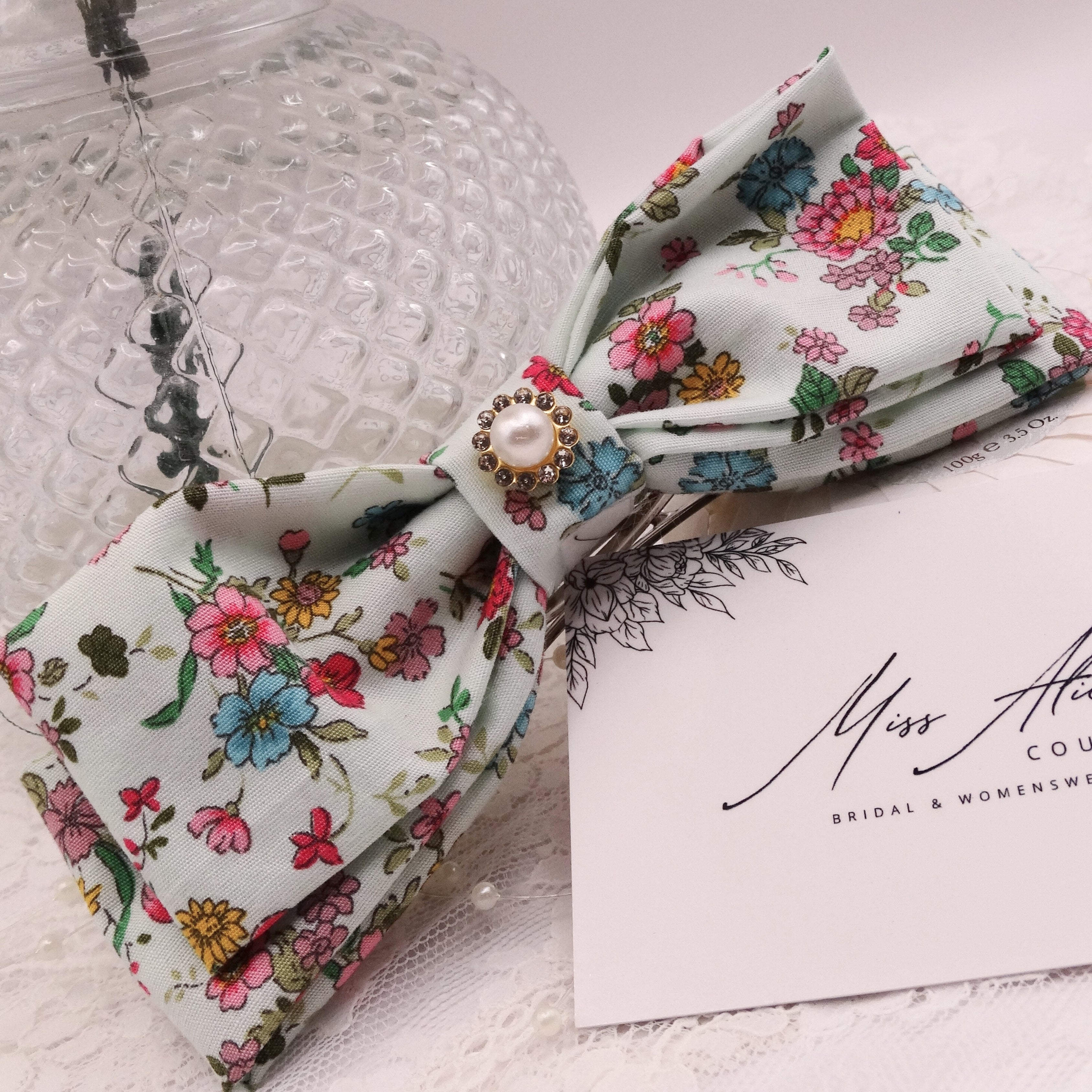 Gigi Mini Bow | Soft Floral Cotton | Hair Clip Accessory