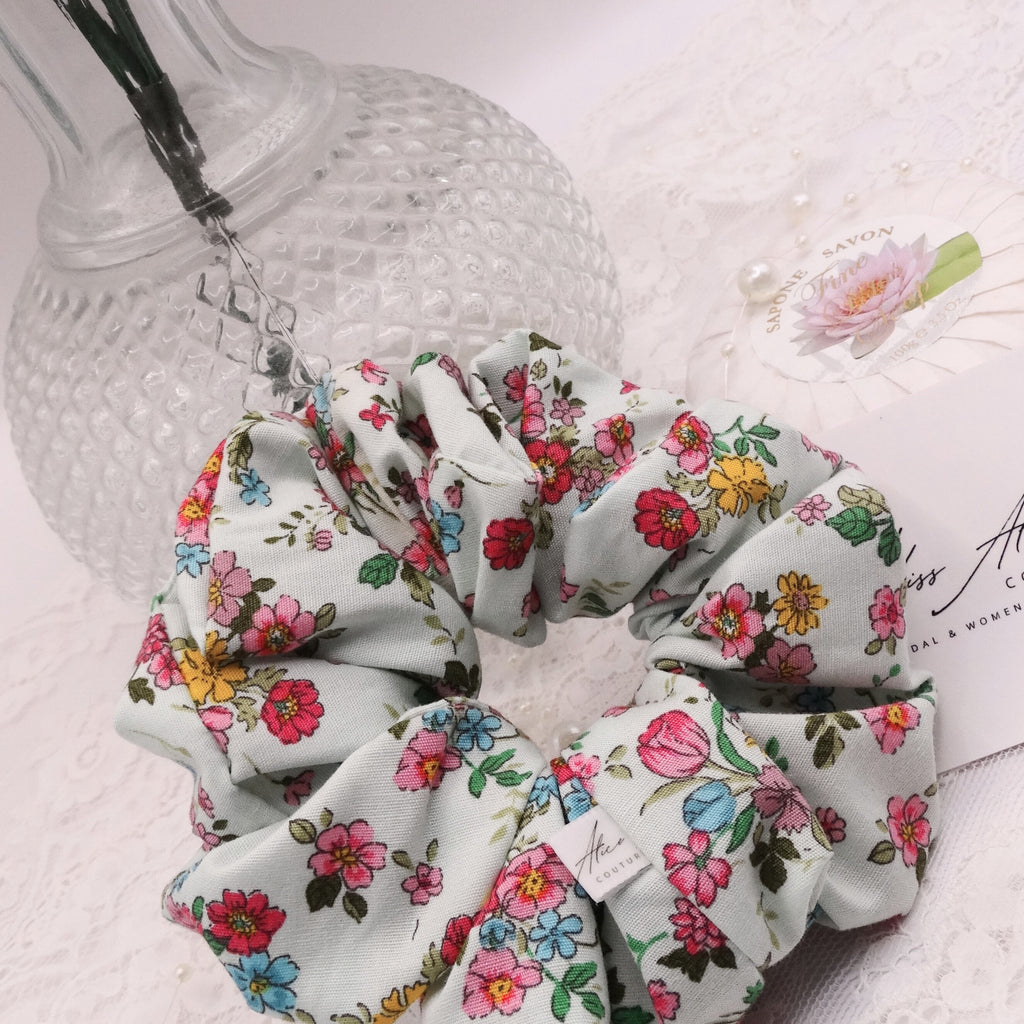 Gigi Mini Scrunchie | Soft Floral Cotton | Hair Accessory