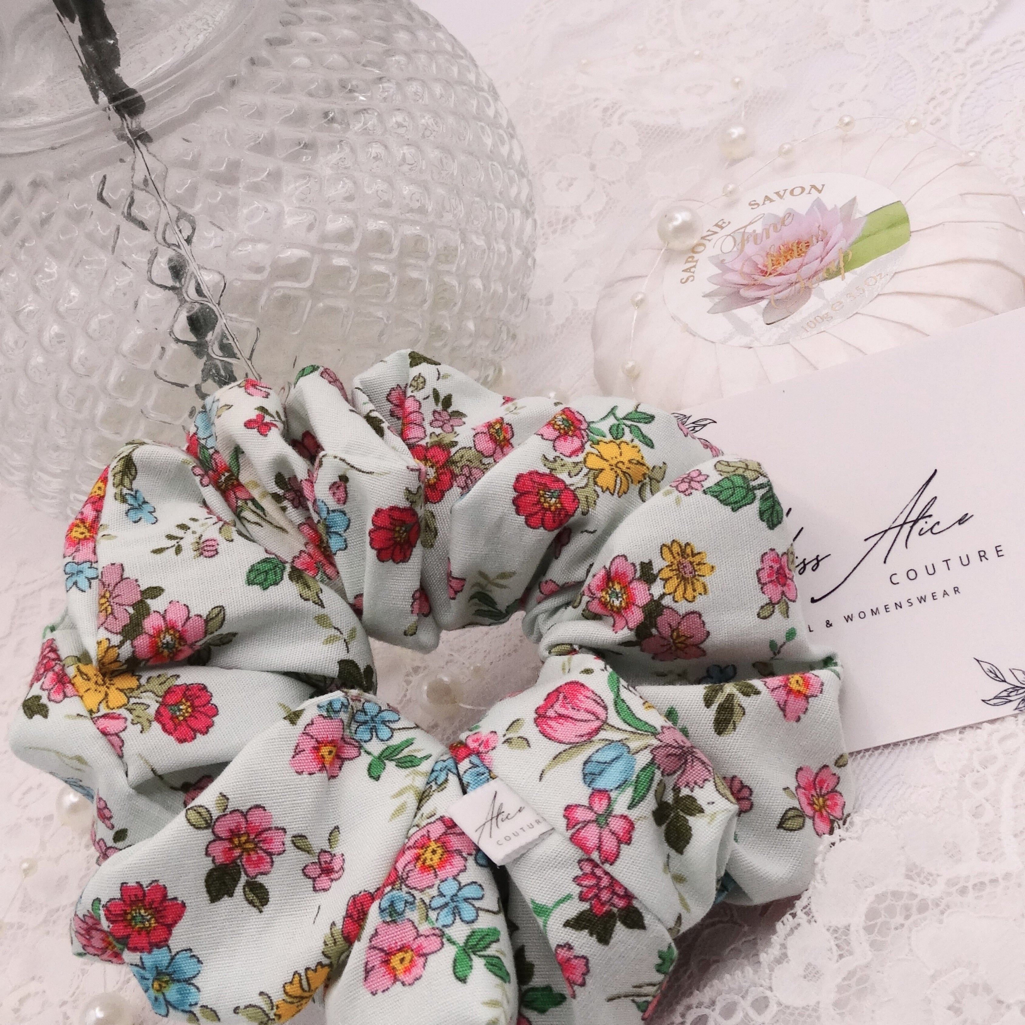 Gigi Mini Scrunchie | Soft Floral Cotton | Hair Accessory