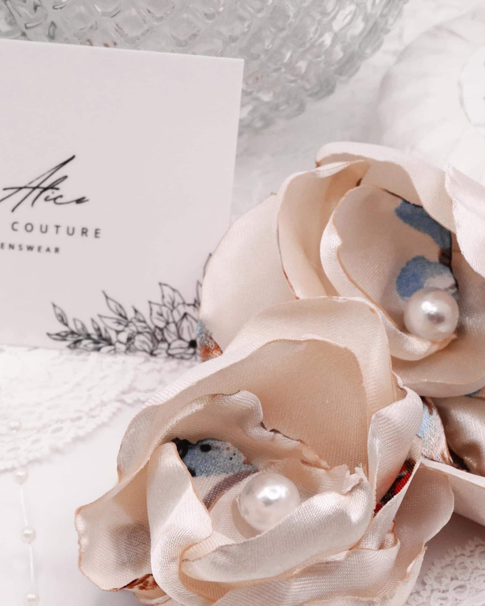 Rosaline Satin Butterfly Flower Clip | Pink Hair Accessory