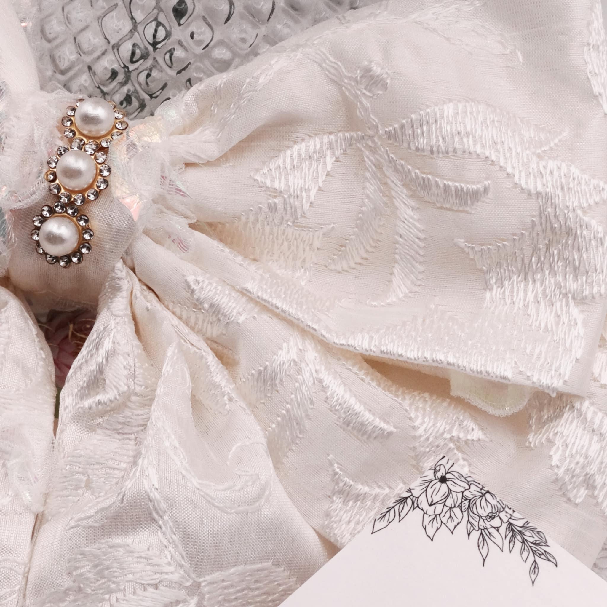 Aurora Cream Hair Bow | Pearl & Sequin Bow with Diamanté